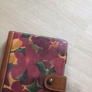 Patricia Nash Floral Leather Notebook in Burgundy, Green, Tan